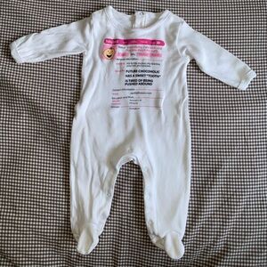 Sara Kety White and Pink Baby One Piece